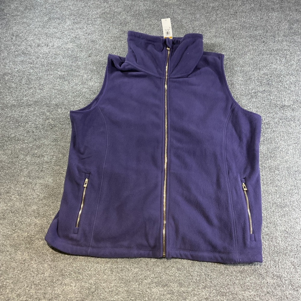 Calvin Klein Performance Mens Purple Fleece Full Zip Vest 3X PFSX9573 WD0 NEW